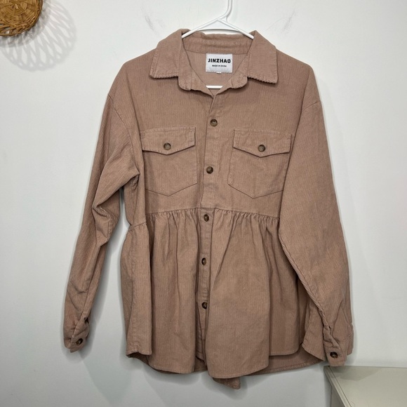 jinzhao Tops - Jinzhao Corduroy Babydoll Style Buttondown